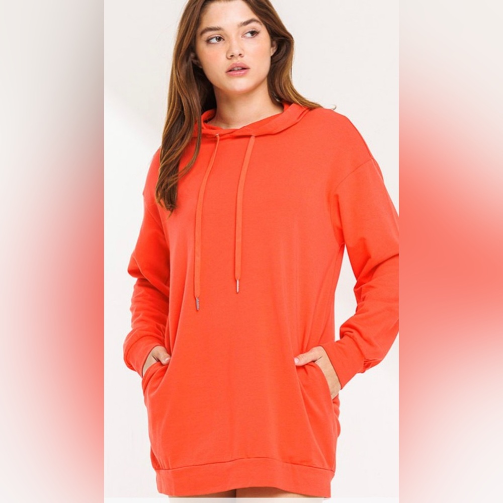 Orange French Terry Long Hoodie